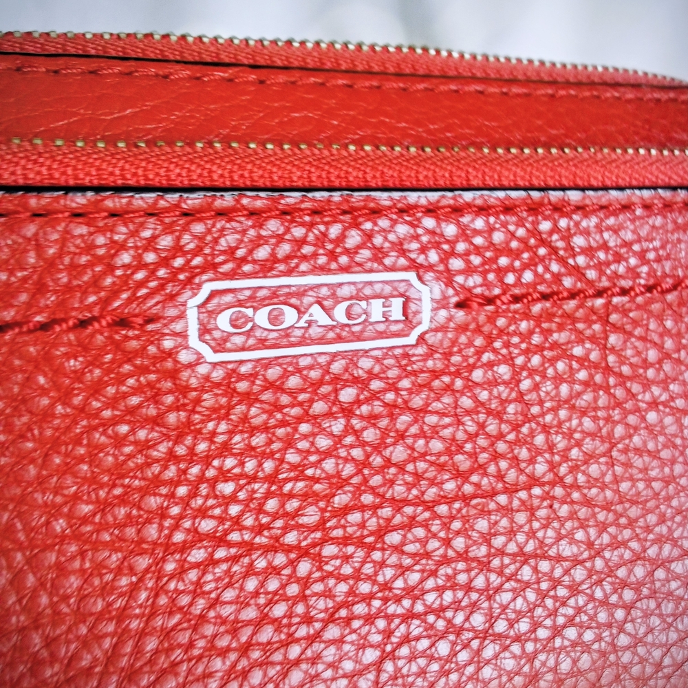Coach Orange Leather Wristlet - Picture 2 of 7
